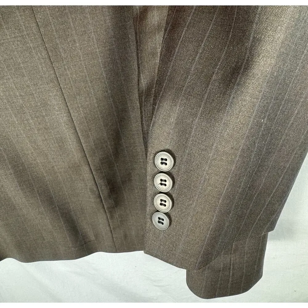 Vintage Oscar de la Renta Wool Blazer 44S Pinstrip Sport Coat, Classic, Designer